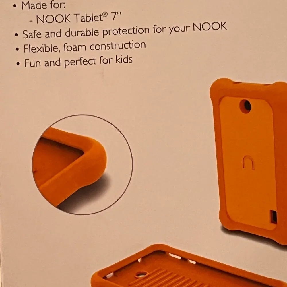 Barnes & Noble Nook Tablet Bumper for Kids 7-Inch Orange (NEW/e/x)‎